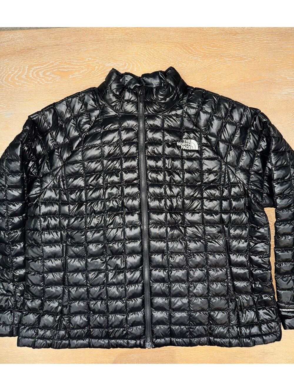 The North Face ThermoBall Womens Puffer Jacket Full Zip Lightweight Black 2X